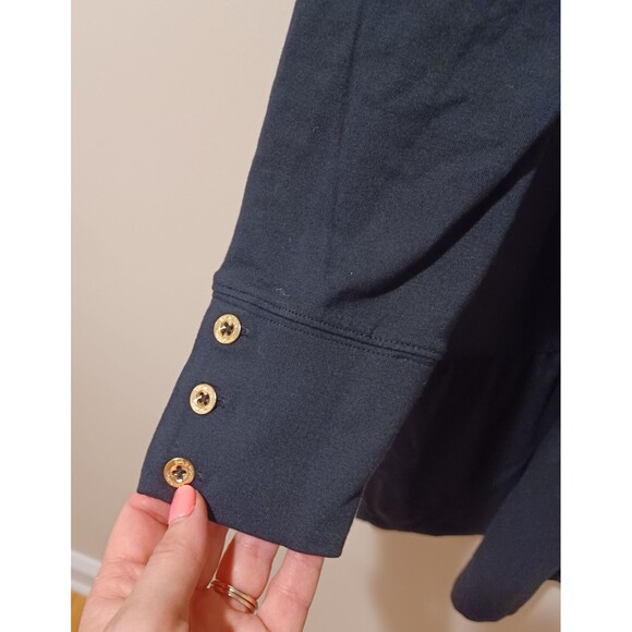 Lilly Pulitzer Arlette Swing Jersey Dress Long Sleeve Tiered Onyx Black Size XL - Picture 6 of 8